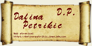 Dafina Petrikić vizit kartica